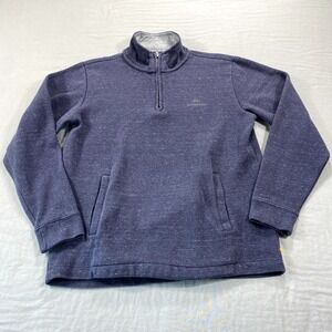 Quiksilver Waterman Sweatshirt Mens Small Blue 1/4 Zip Sweater Casual Knit